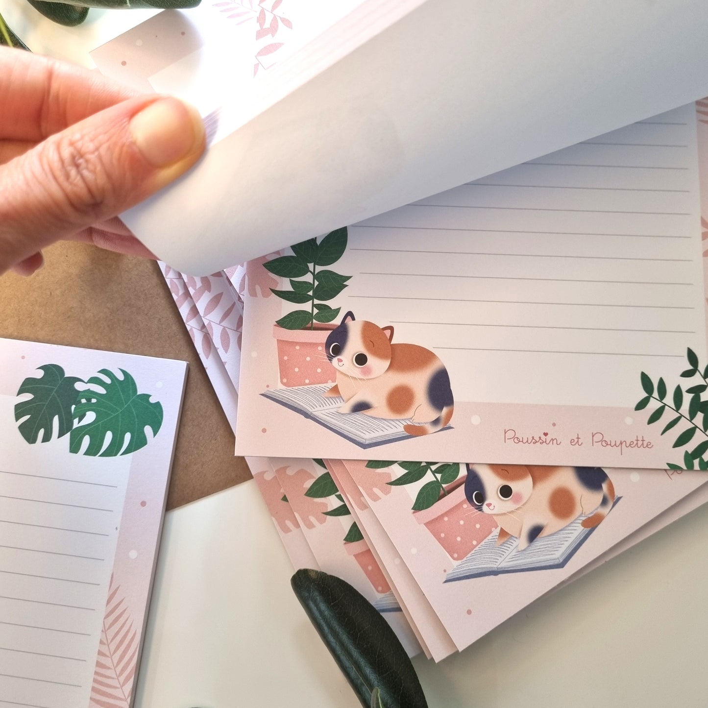 PAPIER A LETTRES A5 - CHATS ET PLANTES