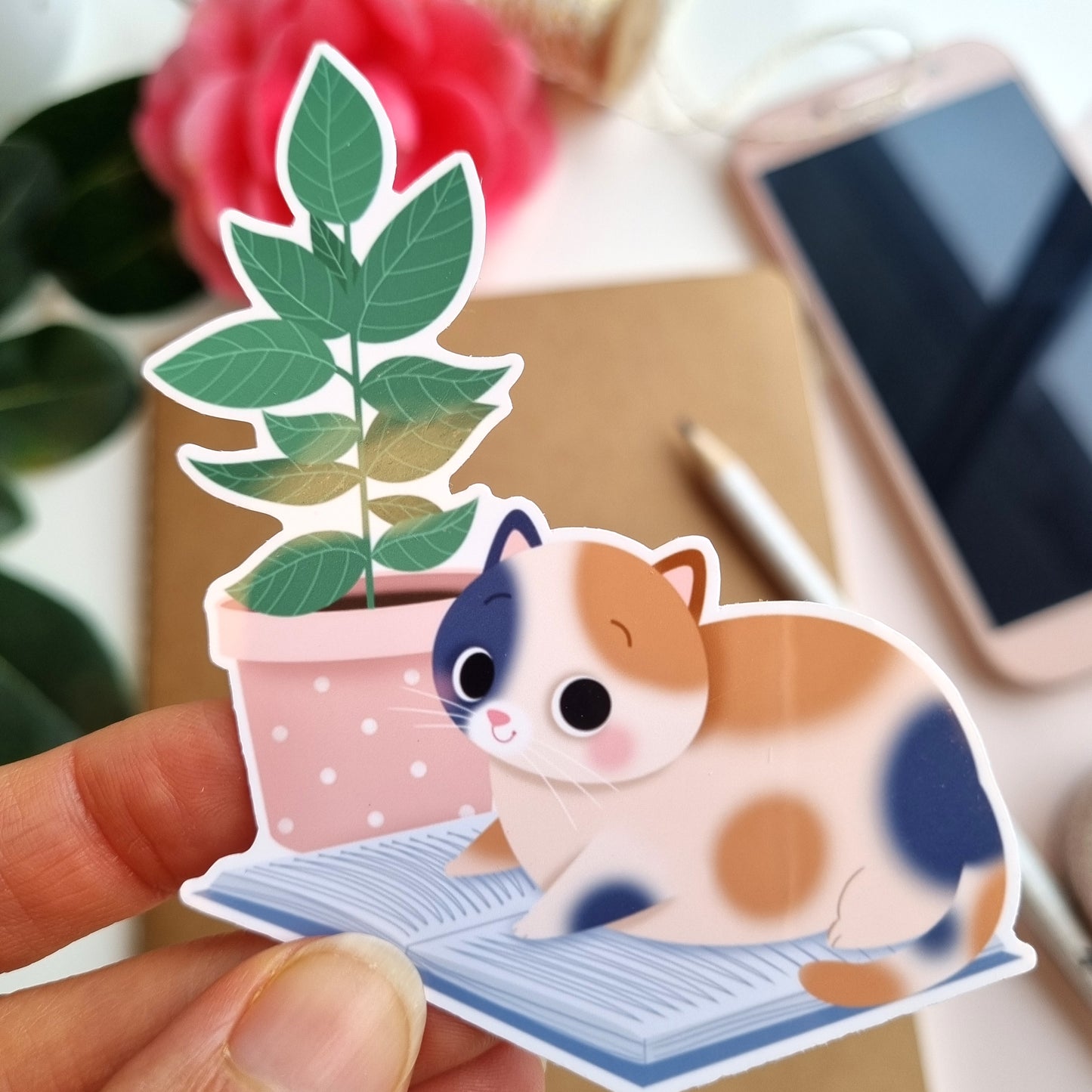 STICKERS VINYLE  - CHATS ET PLANTES