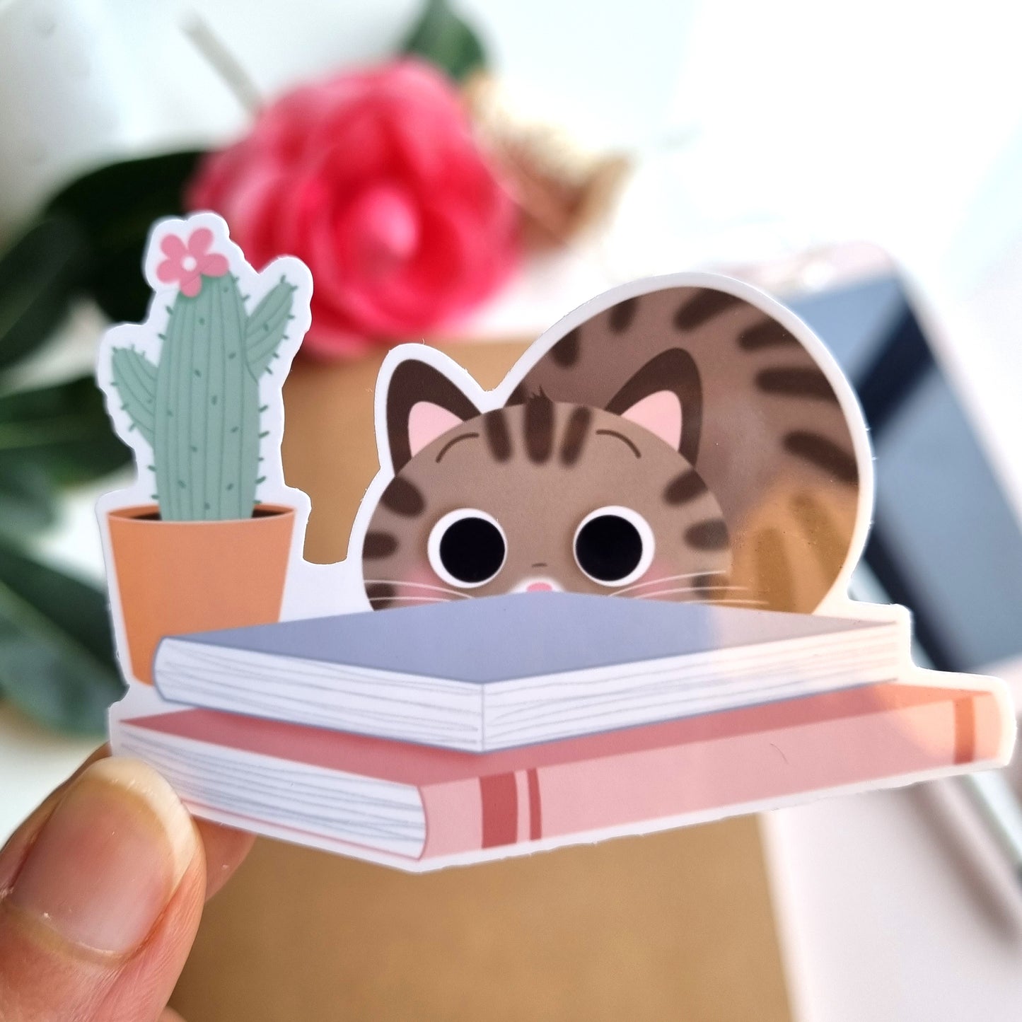 STICKERS VINYLE  - CHATS ET PLANTES