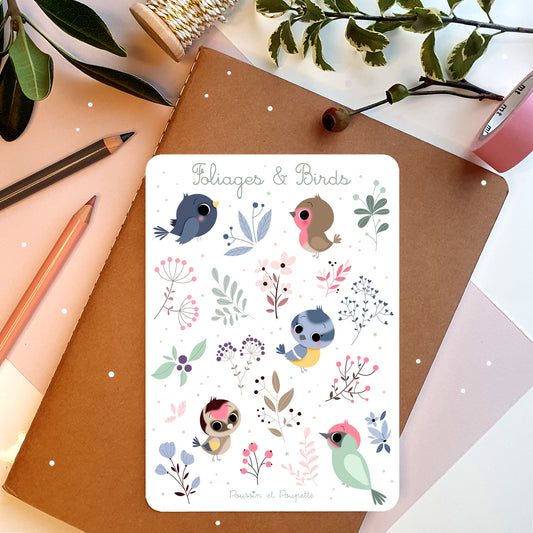 PLANCHE STICKERS - OISEAUX